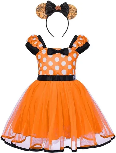 Vista 19 de IWEMEK - Maillot de ballet con diadema para niña con lunares, disfraz con diadema, leotardo