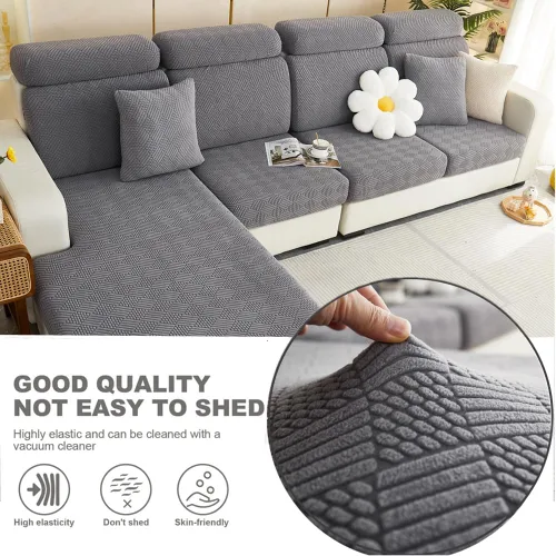 Vista 3 de Fundas de cojín universales para sofá 2024, lavables, fundas de sofá de 360°, impermeables, mágicas para sofá seccional de 1/2/3, protector de Gris
