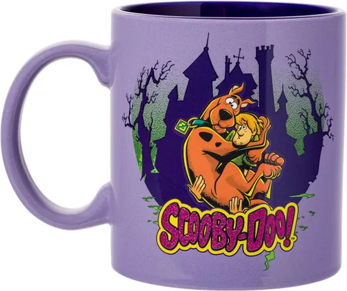 Vista 2 de Taza de cerámica con purpurina Silver Buffalo Scooby-Doo con Scooby-Doo y Shaggy, 20 onzas