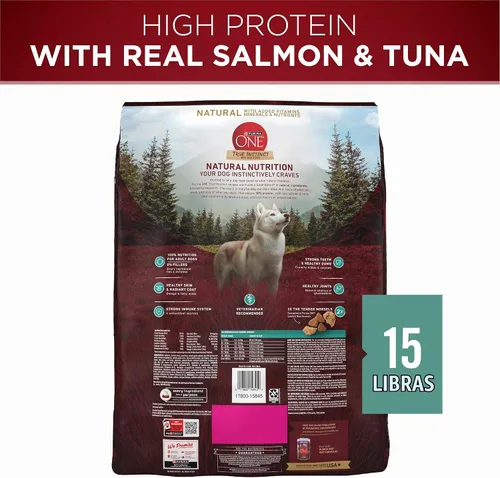 Vista 10 de Purina ONE True Instinct con salmón real y atún natural con vitaminas, minerales y nutrientes añadidos, fórmula seca de alimentos para perros