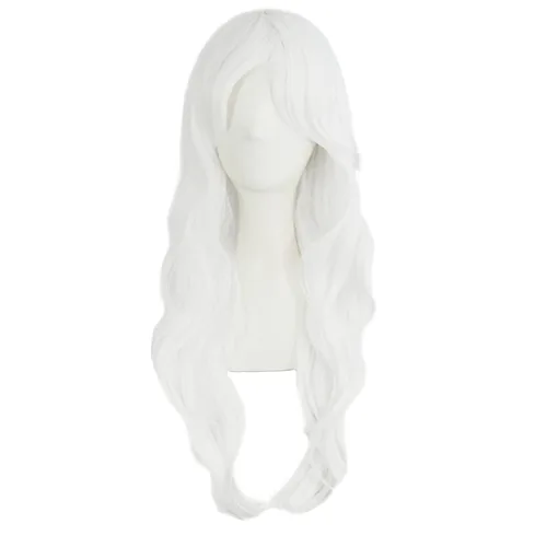 Vista 37 de MapofBeauty - Peluca larga de extremos rizados para cosplay, de 28 pulgadas, para mujer, color Azure Azul celeste