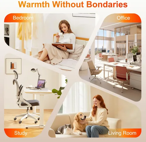 Vista 8 de AKIRES Calentadores de espacio para uso en interiores para habitaciones grandes, calentador de habitación en torre con termostato, oscilante