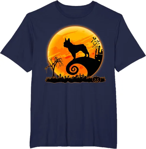 Vista 46 de Camiseta divertida de disfraz de Halloween para perro y luna de Bulldog francés, Negro, S