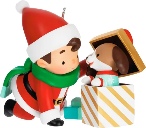 Vista 10 de Adorno navideño Hallmark Keepsake 2025, Papá Noel joven, regalos de colección de Papá Noel