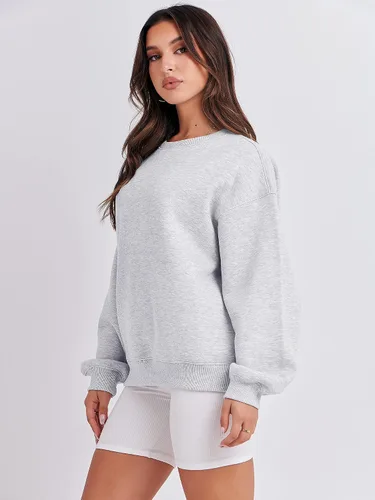 Vista 6 de ANRABESS Sudadera de manga larga para mujer, casual, cuello redondo, sudadera con capucha de forro polar para otoño
