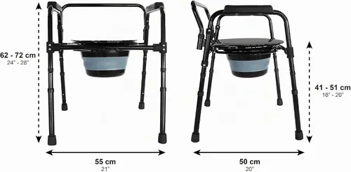 Vista 3 de PEPE Mobility Silla cómoda 3 en 1, soporta 300 libras, cubo, negro