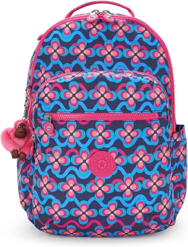Vista 10 de Kipling Seúl - Mochila pequeña para tableta, diseño de flores acuáticas, talla única