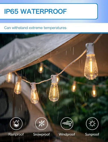 Vista 5 de Paquete de 10 bombillas LED, bombillas de repuesto regulables inastillables de 0.6 W, ST40 E17, bombillas de plástico transparente para tira