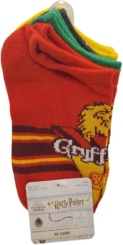 Vista 3 de Harry Potter Paquete de 5 calcetines invisibles para niños o niñas, 3 opciones de patrón, personajes y casas de Hogwarts, talla 6-8.5