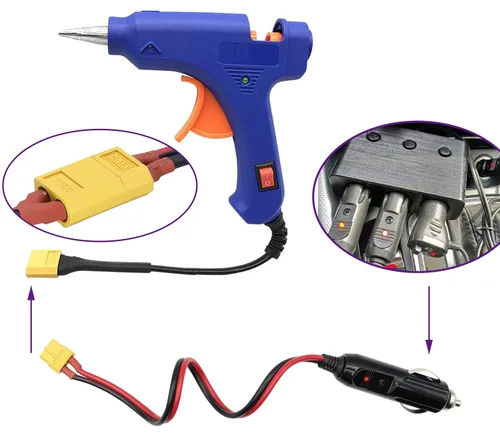Vista 6 de Paquete de 2 cables 16AWG XT60 a encendedor de cigarrillos, enchufe macho de 12 V a XT60 hembra, cable de extensión compatible con cable de carga