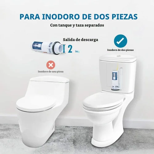 Vista 5 de Kit de conversión de válvula de descarga doble de 2 pulgadas con botón pulsador para reparación de inodoros