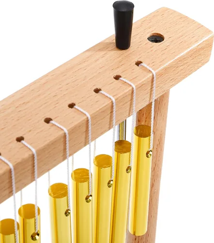 Vista 3 de 20-NOTE - Campanilla de viento de una hilera, instrumento de percusión musical de 20 barras con mazo para decoración de aula, oficina, regalo