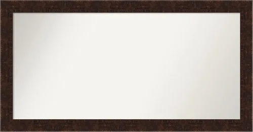 Vista 201 de Amanti Art Espejo de baño de bronce para sobre fregadero, 24 x 24 pulgadas, espejo de tocador cuadrado estrecho de bronce Manhattan, marco de madera