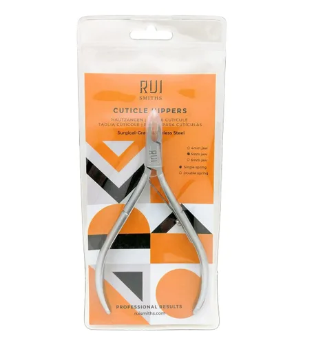 Vista 9 de Rui Smiths Pro Premium - Pinzas de cutícula de acero inoxidable profesionales, mango español, junta de caja redondeada, cromado mate, mandíbula