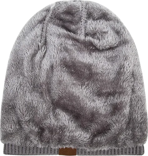 Vista 4 de REDESS Gorro para hombre y mujer, gorro de invierno cálido, gorro de punto holgado grueso