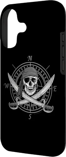 Vista 2 de Pirate Skull and Cutlasses Compass Distressed Case for iPhone 17