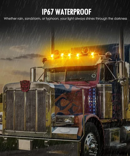 Vista 3 de Partsam 5 luces LED de repuesto para techo de 17 luces LED de repuesto para Kenworth Peterbilt Freightliner Mack de camiones resistentes