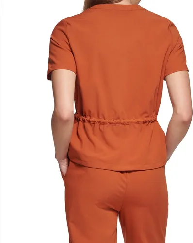 Vista 4 de Calvin Klein Missy - Camisa de manga corta con cintura fruncida para mujer