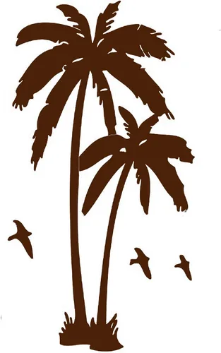 Vista 4 de 2 calcomanías de vinilo para pared, diseño de palmera de coco, pájaros, para sala de estar, escuela, guardería, dormitorio, habitaciones de niños