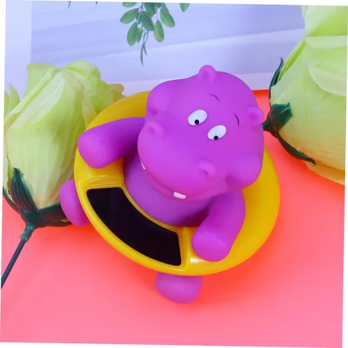 Vista 6 de Totority Termómetro de baño flotante para hipopótamo de dibujos animados Medidor de temperatura de baño para piscina segura y bañera termómetro