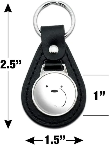 Vista 4 de Llavero de cuero negro We Bare Bears Ice Bear