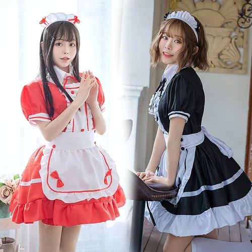 Vista 6 de Cute Lolite Costume Japanese Classic Anime Akihabara Maid Outfit Coseplay Maid Outfit Dress Set