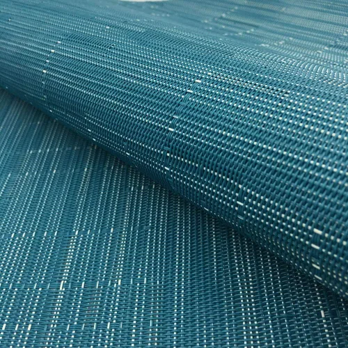 Vista 3 de Juego de 4 manteles individuales de vinilo tejido ovalado de bambú de imitación rojo A, resistentes al calor, lavables para mesa de cocina