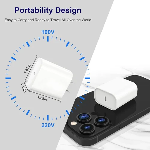 Vista 8 de Cargador para iPhone 17 Pro Max de carga rápida, bloque de carga rápida USB C de 40 W con cable de carga tipo C de 10 pies para iPhone 17/17 Pro/17