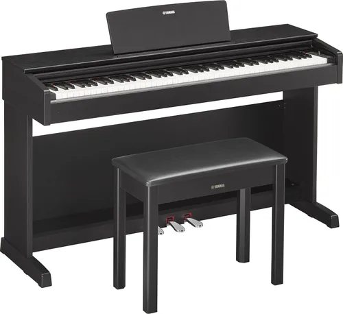 Vista 4 de Yamaha YDP143R Serie Arius - Piano de consola digital con banco, madera de palo rosa oscuro