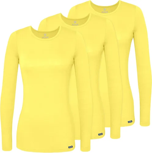 Vista 14 de Adar Underscrubs - Camiseta de manga larga para mujer, paquete de 3 unidades Aguamarina (Aquamarine)