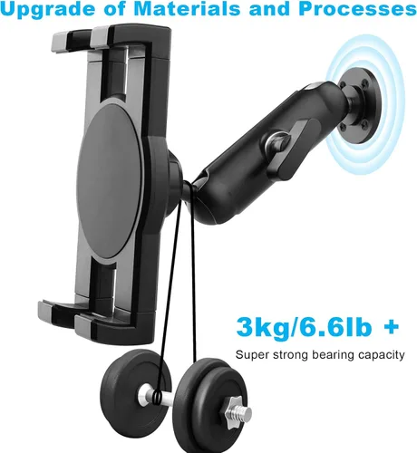 Vista 3 de Soporte de aluminio resistente para tablet para automóvil, soporte de tableta para camión, vehículos comerciales, salpicadero, barco y pared