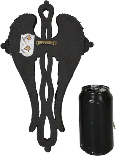 Vista 7 de Ebros Gift Alas de ángel dorado con nudo trenzado negro decoración cruz placa angelical diseño inspirador colgante cruces decorativas