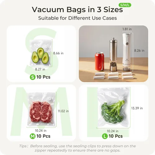 Vista 12 de Sellador al vacío para alimentos: 30 bolsas selladoras al vacío