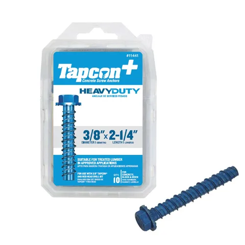 Vista 11 de Tapcon + Anclajes de hormigón Climaseal™ de cabeza hexagonal de servicio pesado 1/2 x 3, 10