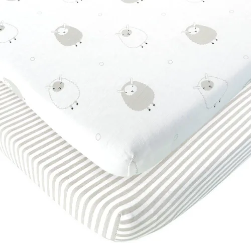 Vista 7 de Sábanas bajeras de viaje para cuna, compatibles con Guayaba Lotus, Baby Bjorn, Dream on Me Travel Cuna Playard – Se adapta perfectamente a colchones