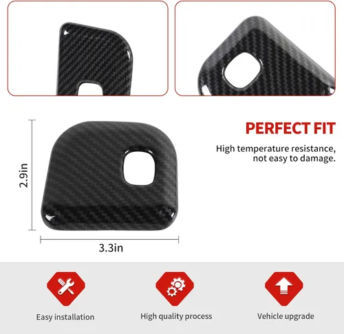 Vista 4 de Jimen Compatible con Jeep Grand Cherokee 2011-2020, cubierta de botón para interruptor de maletero (fibra de carbono)