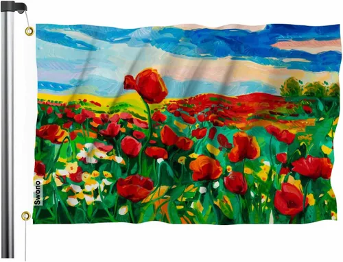 Vista 14 de Swono Bandera de calavera con diseño de esqueleto con dedo medio, bandera negra de 3 x 5 pies, bandera grande para exteriores e interiores, oficina