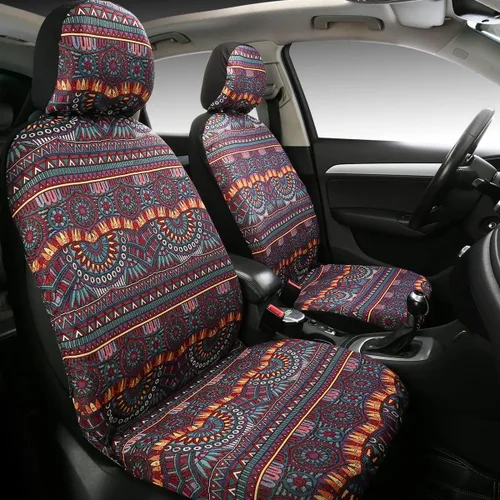 Vista 12 de Baja Saddle Blanket - Fundas de asiento de automóvil, 4 piezas delanteras, transpirables y lavables, tejido a rayas, funda de asiento universal