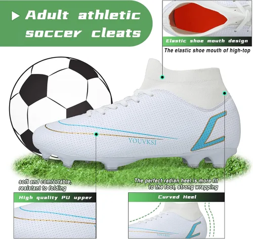 Vista 6 de CBUSTER Soccer Cleats Mens Outdoor Indoor Soccer Shoes Women for Big Boy AGTF