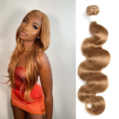 Vista 9 de X-TRESS Cabello humano con cierre rubio miel 4x4, prearrancado con abuelitos, encaje transparente 4x4, parte libre blanqueada, cabello natural