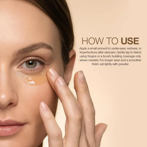 Vista 6 de Palladio Corrector de cobertura completa – Fórmula cremosa para rostro y debajo de los ojos, disfraza ojeras, manchas, líneas finas, unifica el tono