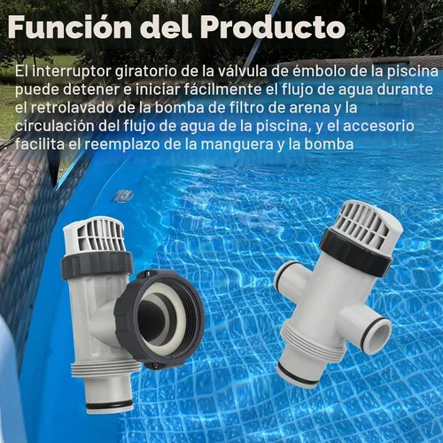 Vista 6 de 11872 Válvula de émbolo de manguera doble dividida y válvula de émbolo compatible con accesorio de pieza de piscina de repuesto Intex, accesorio
