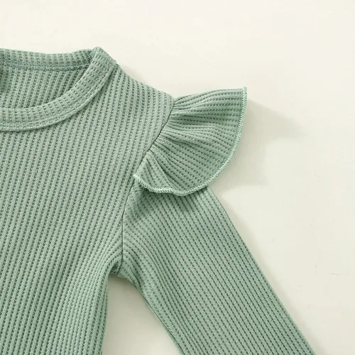Vista 5 de Conjunto de ropa de bebé niña para otoño e invierno, conjunto de sudadera de manga larga y pantalones con diadema