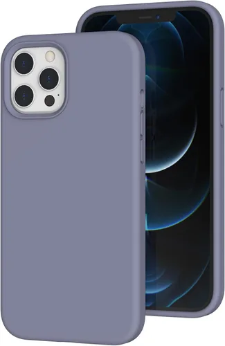 Vista 25 de Funda de silicona líquida compatible con iPhone 12 Pro Max 6.7 pulgadas, funda de gel de protección completa con forro de microfibra, funda