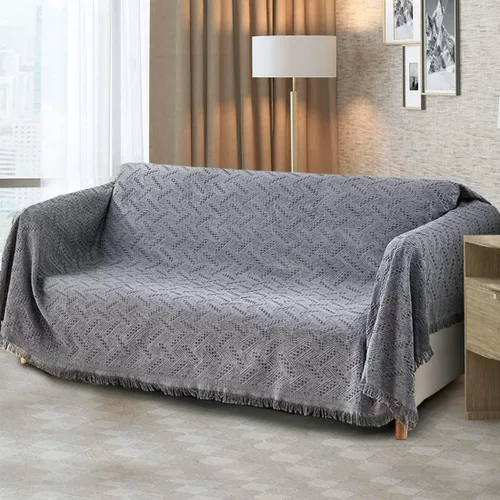 Vista 2 de Homcosan Fundas para sofá, funda de toalla de algodón de punto geométrico para sofá de 2 plazas, muebles de sofá, protector de mascotas, mantas