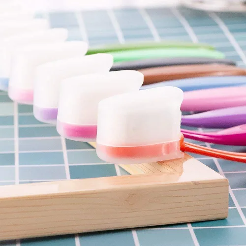 Vista 5 de Yoseng 10 pinceles de mezcla de tinta para hacer tarjetas, manualidades de papel surtido de amplia aplicación con mango de código de color y tapas