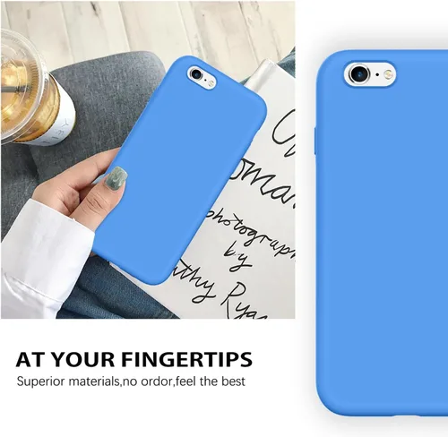 Vista 7 de GUAGUA Funda compatible con iPhone 6s, iPhone 6, silicona líquida, gel suave, goma delgada, ligera, forro de microfibra, con textura, a prueba