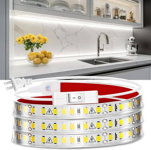 Vista 12 de maylit Tira de Iluminación LED para Debajo del Gabinete con Enchufe de 48 pulgadas, Barra de Luz LED Pequeña Ultra Brillante, 2700K Blanco Cálido