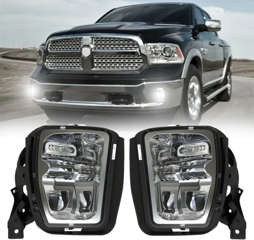 Vista 8 de Kit de Ensamblaje de Luces Antiniebla LED DRL de Repuesto Compatible con Dodge Ram 1500 2013 2014 2015 2016 2017 2018 y 2019 2020 Modelo Classic