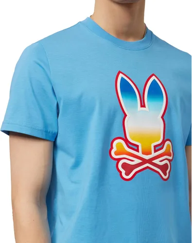 Vista 3 de Psycho Bunny Camiseta Guy Graphic Cool Blue XL (US Hombre 7), Azul fresco